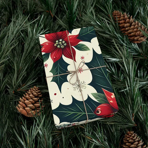 Holly Gift Wrap - Festive Detailed Leaves & Berries - Dipaliz - Wrapping Paper