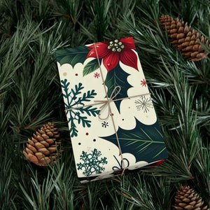 Holly Gift Wrap - Festive Detailed Leaves & Berries - Dipaliz - Wrapping Paper