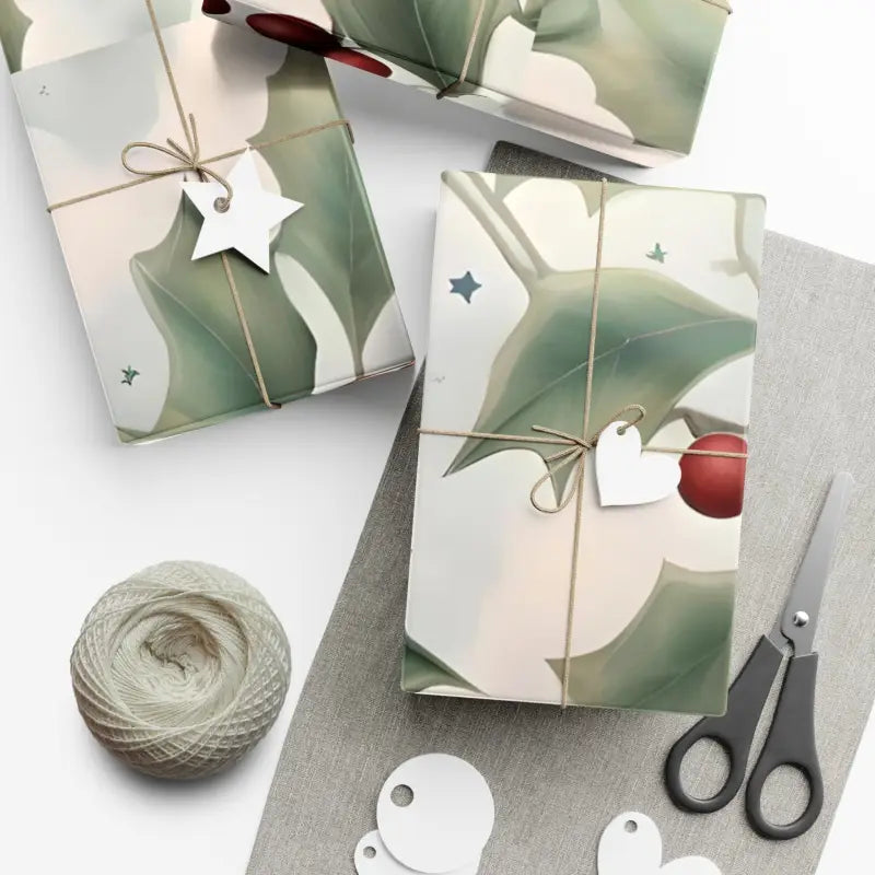 Nature-inspired Holly Leaves Gift Wrap for Perfect Presents - Home Decor