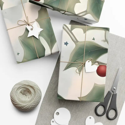 Nature-inspired Holly Leaves Gift Wrap for Perfect Presents - Home Decor