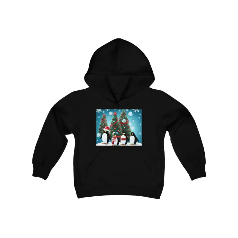 Festive Penguin Christmas Hoodie: Cozy Up in Style - Black / s Kids Clothes