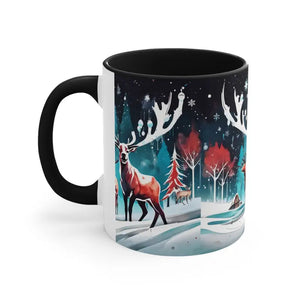Christmas Coffee Mug - Vibrant Festive Accent Design - Dipaliz - Black / 11oz - Mugs