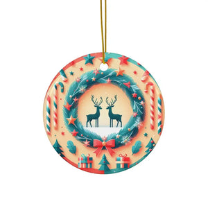 Festive Reindeer Christmas Ornaments - Durable Ceramic - Dipaliz - Circle / 1 Pc / one Size - Holiday