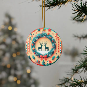 Festive Reindeer Christmas Ornaments - Durable Ceramic - Dipaliz - Holiday