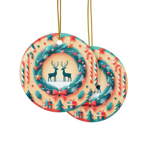 Festive Reindeer Christmas Ornaments - Durable Ceramic - Dipaliz - Holiday