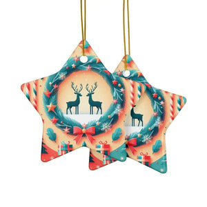 Festive Reindeer Christmas Ornaments - Durable Ceramic - Dipaliz - Holiday
