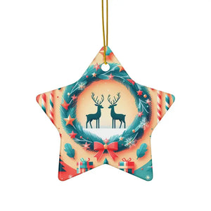 Festive Reindeer Christmas Ornaments - Durable Ceramic - Dipaliz - Star / 3 Pcs / one Size - Holiday