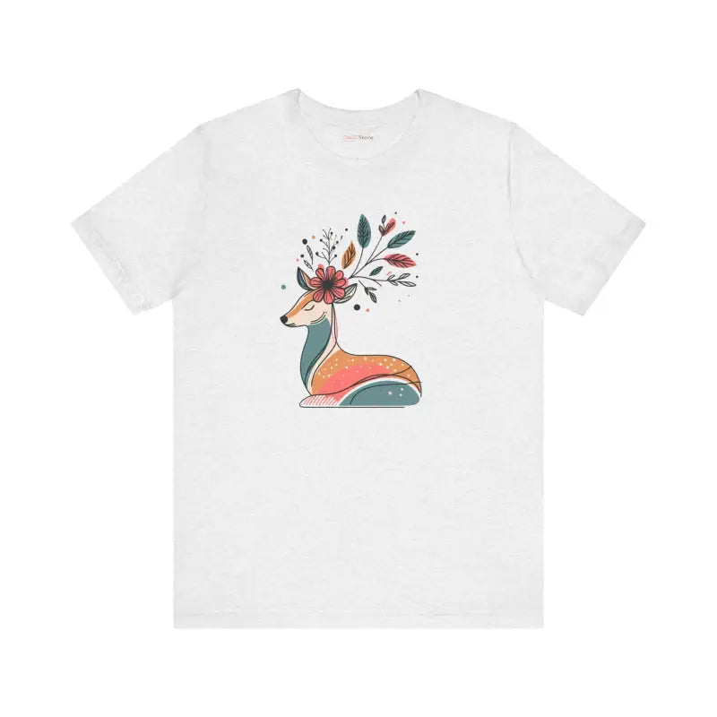 Reindeer Unisex Jersey Tee – Ultimate Holiday Comfort & Charm - Ash / s T-shirt