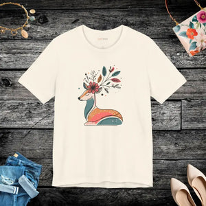 Reindeer Unisex Jersey Tee Airlume Cotton Christmas - Dipaliz - Natural / s - T-shirts