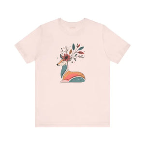 Reindeer Unisex Jersey Tee Airlume Cotton Christmas - Dipaliz - Soft Pink / s - T-shirts