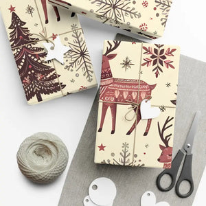 Festive Reindeer Gift Wrap - Christmas Paper - Dipaliz - Wrapping