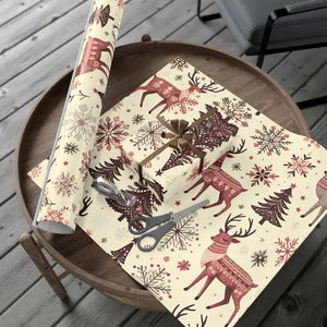Festive Reindeer Gift Wrap - Christmas Paper - Dipaliz - Wrapping