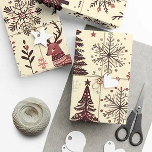 Festive Reindeer Gift Wrap - Christmas Paper - Dipaliz - Wrapping