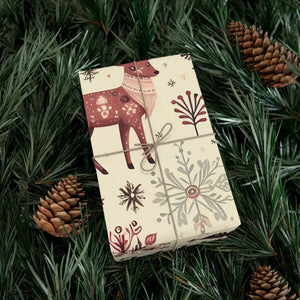 Festive Reindeer Gift Wrap - Christmas Paper - Dipaliz - Wrapping