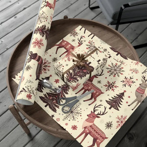 Festive Reindeer Gift Wrap - Christmas Paper - Dipaliz - Wrapping