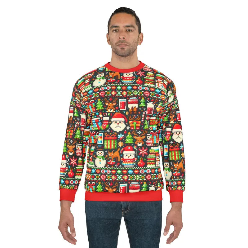 Sleigh the Holidays in Style with Festive Santa Unisex Sweatshirt - All Over Prints