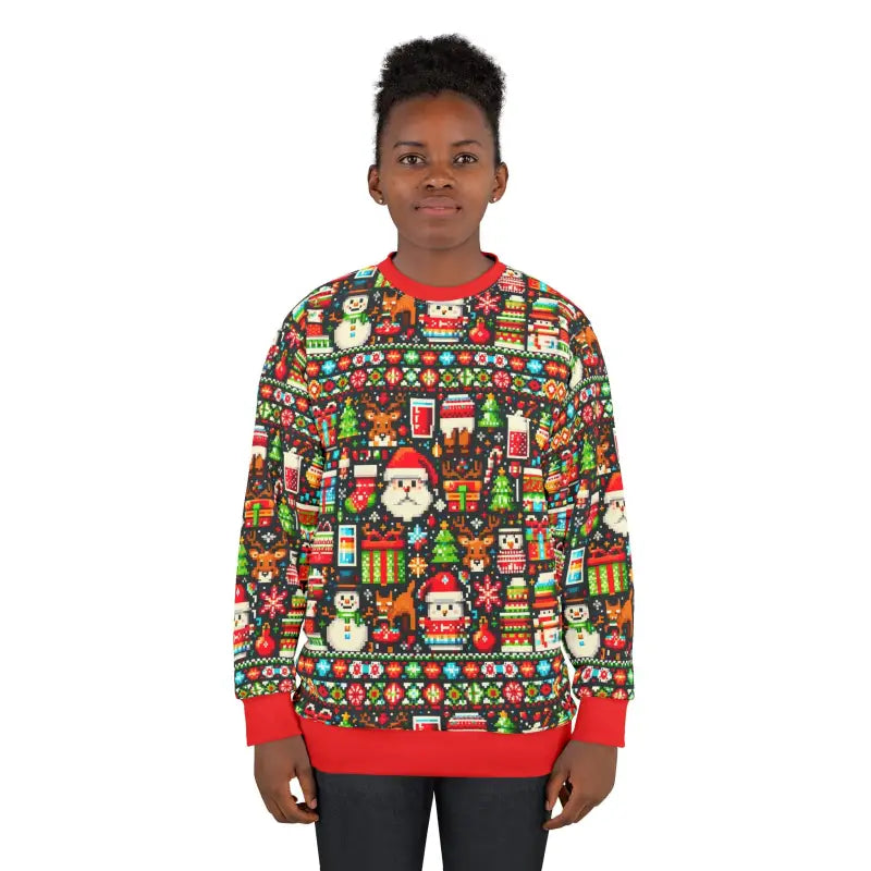 Sleigh the Holidays in Style with Festive Santa Unisex Sweatshirt - All Over Prints