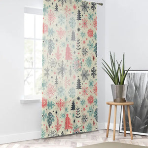 Christmas Window Curtains Festive Season Magic Decor - Dipaliz - Sheer / White / 50’’ × 84’’