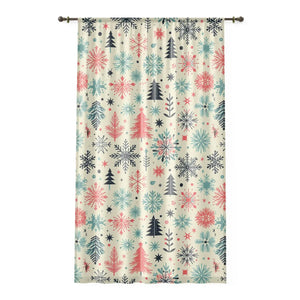 Festive Christmas Window Curtains - 50x84 Polyester - Dipaliz