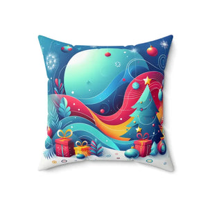 Festive Spun Polyester Pillow - Christmas Tree Holiday Decor - Dipaliz - Throw Pillows