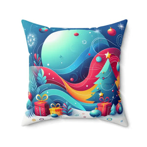 Festive Spun Polyester Pillow - Christmas Tree Holiday Decor - Dipaliz - Throw Pillows