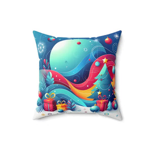 Festive Spun Polyester Pillow - Christmas Tree Holiday Decor - Dipaliz - Throw Pillows