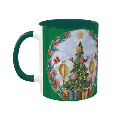 Festive Start with Colorful Christmas Tree Mugs - 11oz / Green Mug