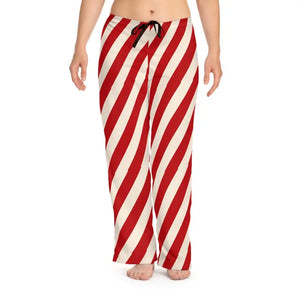 Festive Striped Holiday Loungewear Women’s Pajama Pants - Dipaliz - Xs / White Stitching - Pajamas