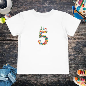 Festive Toddler Tee Vibrant Floral Birthday Bash Design - Dipaliz - White / 2t - T-shirts