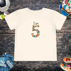 Festive Toddler Tee Vibrant Floral Birthday Bash Design - Dipaliz - Natural / 2t - T-shirts