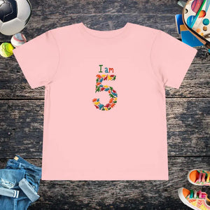 Festive Toddler Tee Vibrant Floral Birthday Bash Design - Dipaliz - Pink / 2t - T-shirts