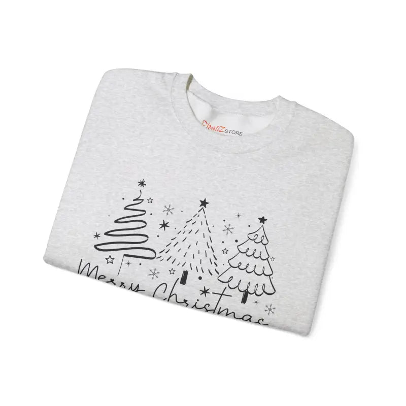 Festive Unisex Heavy Blend Sweatshirt with Joyful Christmas Trees