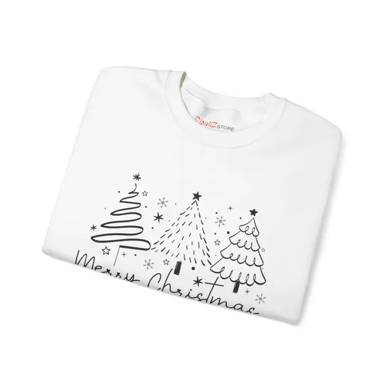 Festive Unisex Heavy Blend Sweatshirt with Joyful Christmas Trees