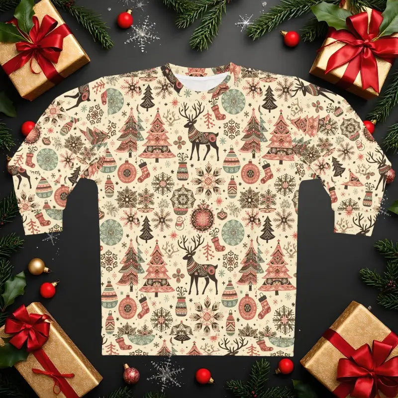 Cheer Up for Christmas with Festive Unisex Tree Sweatshirt - Xs