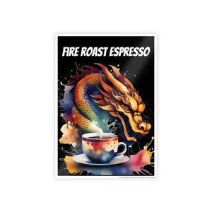 Roast Espresso Dragon Gloss Poster for Coffee Lovers - Dipaliz - 11.7’’ x 16.5’’ (vertical) / Glossy - Posters Prints &