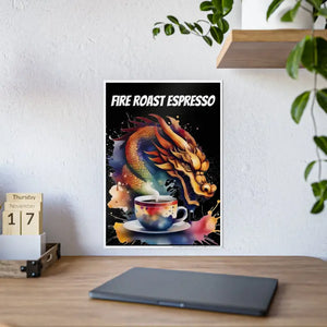 Roast Espresso Dragon Gloss Poster for Coffee Lovers - Dipaliz - Posters Prints & Visual Artwork