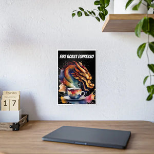 Roast Espresso Dragon Gloss Poster for Coffee Lovers - Dipaliz - Posters Prints & Visual Artwork