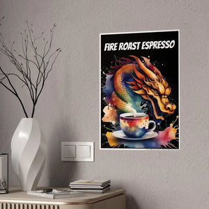 Roast Espresso Dragon Gloss Poster for Coffee Lovers - Dipaliz - Posters Prints & Visual Artwork