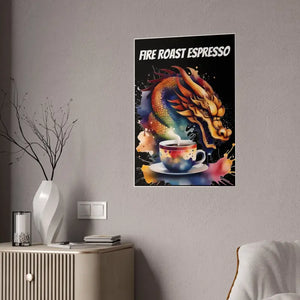 Roast Espresso Dragon Gloss Poster for Coffee Lovers - Dipaliz - Posters Prints & Visual Artwork