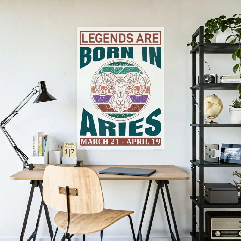 Unleash the Aries Spirit with Bold Zodiac Sign Poster