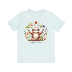 Soft Sloth Yoga Unisex Jersey - Find your Balance - Dipaliz - T-shirts