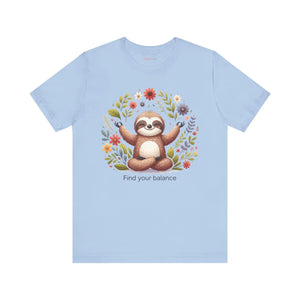 Soft Sloth Yoga Unisex Jersey - Find your Balance - Dipaliz - T-shirts