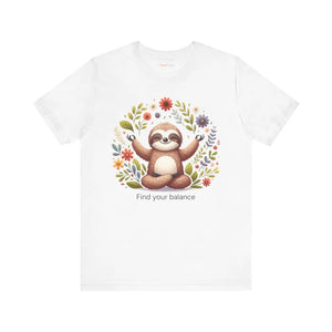 Soft Sloth Yoga Unisex Jersey - Find your Balance - Dipaliz - T-shirts