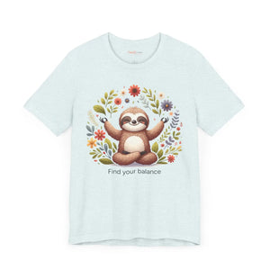 Soft Sloth Yoga Unisex Jersey - Find your Balance - Dipaliz - T-shirts