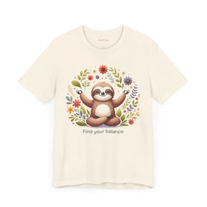 Soft Sloth Yoga Unisex Jersey - Find your Balance - Dipaliz - T-shirts