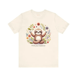 Soft Sloth Yoga Unisex Jersey - Find your Balance - Dipaliz - T-shirts