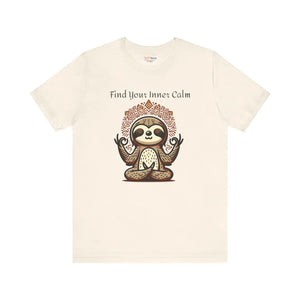 Soft Unisex Jersey Short Tee - Yoga Sloth Vibe - Dipaliz - T-shirts