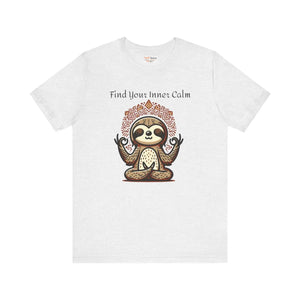 Soft Unisex Jersey Short Tee - Yoga Sloth Vibe - Dipaliz - T-shirts