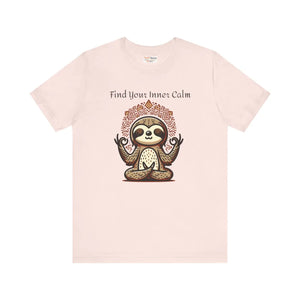 Soft Unisex Jersey Short Tee - Yoga Sloth Vibe - Dipaliz - T-shirts