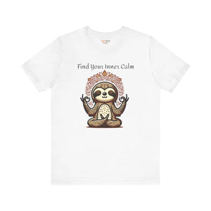 Soft Unisex Jersey Short Tee - Yoga Sloth Vibe - Dipaliz - T-shirts